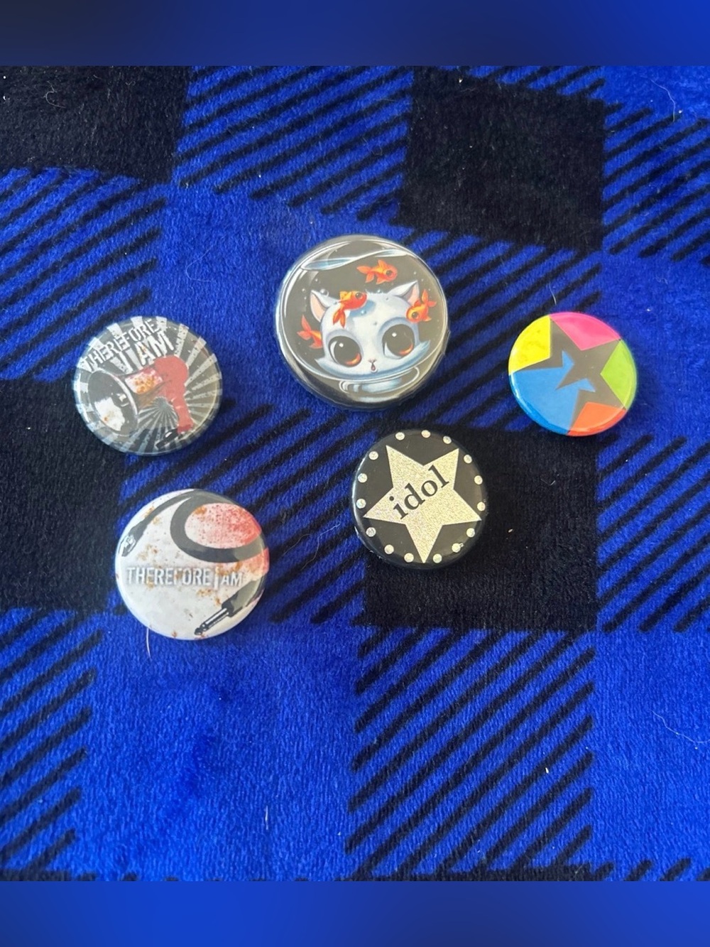 Lot of 5 Assorted Pinback Buttons collection bundle